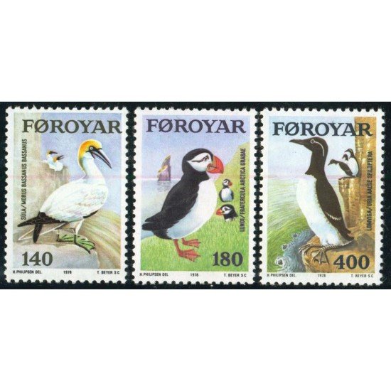 FAU4/S Feroe 30/32  1978  Aves marinas de las islas Feroe Lujo