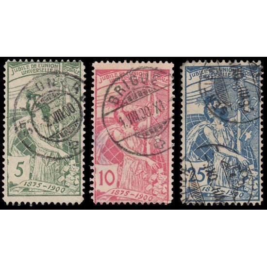 Suiza Switzerland 86/88 1900 25 aniv. de la U.P.U Usados Suiza Switzerland 86/88 1900 25 aniv. de la U.P.U Usados