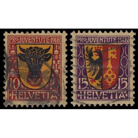 Suiza Switzerland 168/69 1918 Pro Juventud Usados