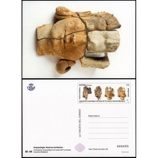 España Tarjetas del Correo y de Iniciativa Privada 185 2024 Arqueología Rostros tartésicos España Tarjetas del Correo y de Iniciativa Privada 185 2024 Arqueología Rostros tartésicos