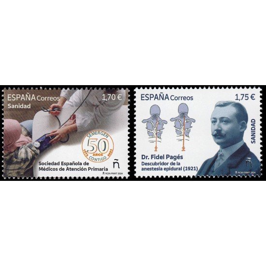 España Spain 5724/25 2024 50 aniv. de SEMERGEN Doctor Fidel Pagés MNH España Spain 5724/25 2024 50 aniv. de SEMERGEN Doctor Fidel Pagés MNH