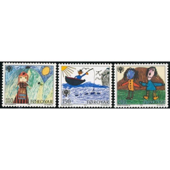 DEP4/S Feroe  39/41  1979 Año internacional del niño-dibujos de niños-Lujo