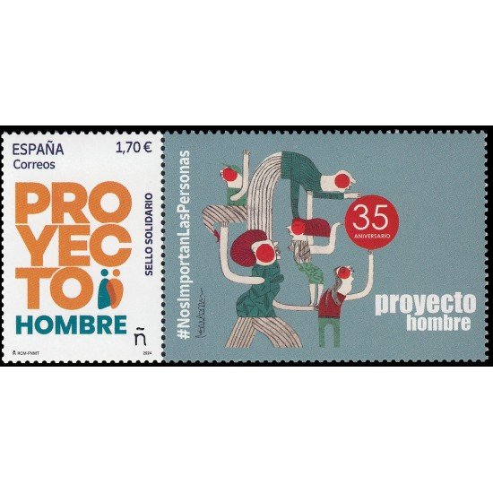 España Spain 5750 2024 Sello solidario Proyecto Hombre MNH España Spain 5750 2024 Sello solidario Proyecto Hombre MNH