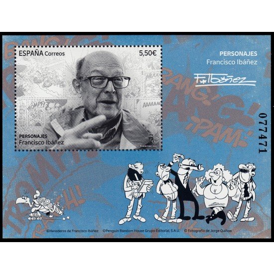 España Spain 5765 2024 Personajes Francisco Ibáñez Hojita MNH España Spain 5765 2024 Personajes Francisco Ibáñez Hojita MNH