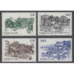 Feroe 53/56 1981 Vistas del viejo Torshavn-dibujos de Ingalvur av Reyni- Feroe 53/56 1981 Vistas del viejo Torshavn-dibujos de Ingalvur av Reyni-