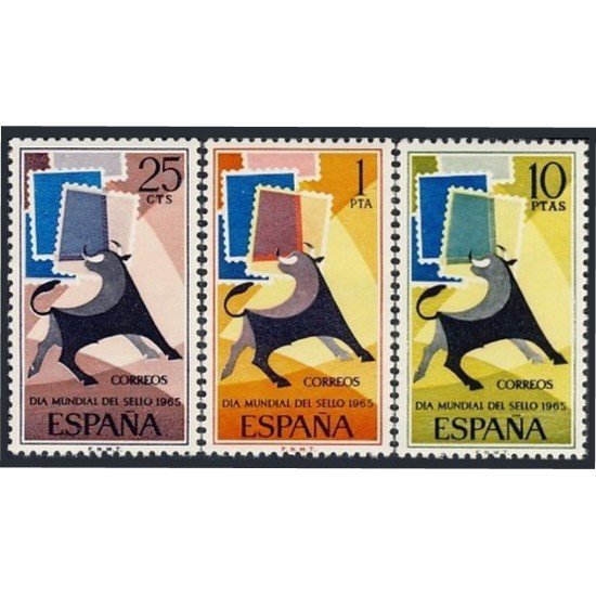 España Spain 1667/69 1965 Día mundial del sello MNH España Spain 1667/69 1965 Día mundial del sello MNH