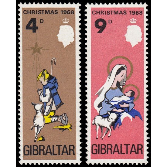 Gibraltar  215/16 1968 Navidad MNH