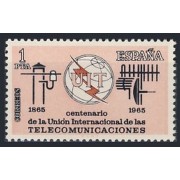España Spain 1670 1965 Centenario de la Unión Internacional de las  Telecomunicaciones MNH