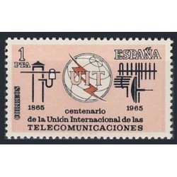 España Spain 1670 1965 Centenario de la Unión Internacional de las  Telecomunicaciones MNH
