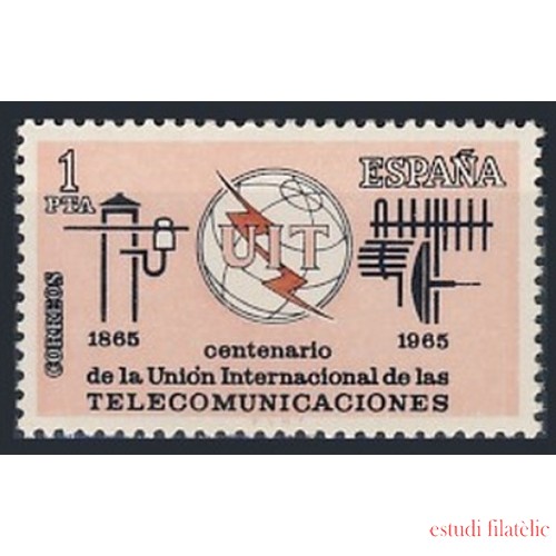 España Spain 1670 1965 Centenario de la Unión Internacional de las  Telecomunicaciones MNH