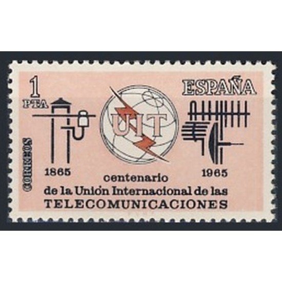 España Spain 1670 1965 Centenario de la Unión Internacional de las Telecomunicaciones MNH España Spain 1670 1965 Centenario de la Unión Internacional de las Telecomunicaciones MNH