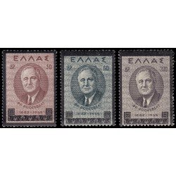 Grecia 518/20 1945 Sellos en memoria del Presidente Roosevelt MNH Grecia 518/20 1945 Sellos en memoria del Presidente Roosevelt MNH