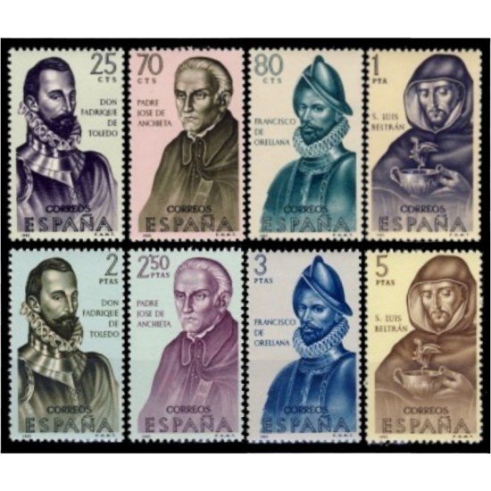 España Spain 1678/85 1965 Forjadores de América MNH España Spain 1678/85 1965 Forjadores de América MNH