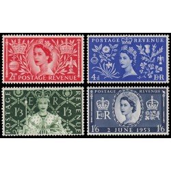 Gran Bretaña 279/82 1953 Coronación de Isabel II MNH Gran Bretaña 279/82 1953 Coronación de Isabel II MNH