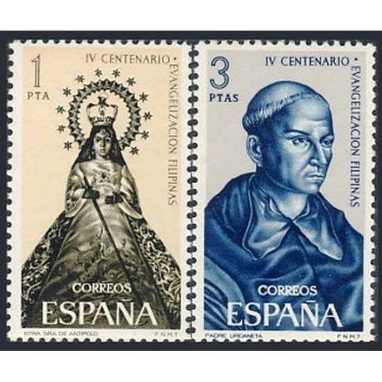España Spain 1693/94 1965 IV Centenario de la Evangelización de Filipinas MNH España Spain 1693/94 1965 IV Centenario de la Evangelización de Filipinas MNH