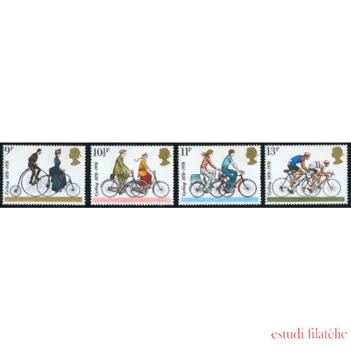 DEP3/S Gran Bretaña  872/75  1978 Centenario de la Federación Ciclista Británica MNH