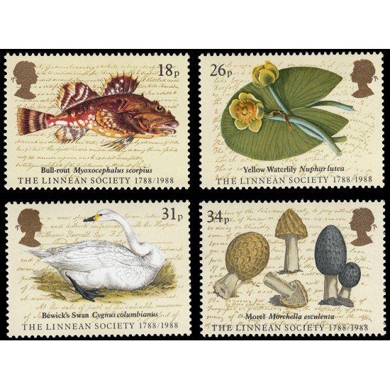 Gran Bretaña 1293/96 1988 Flora y fauna MNH