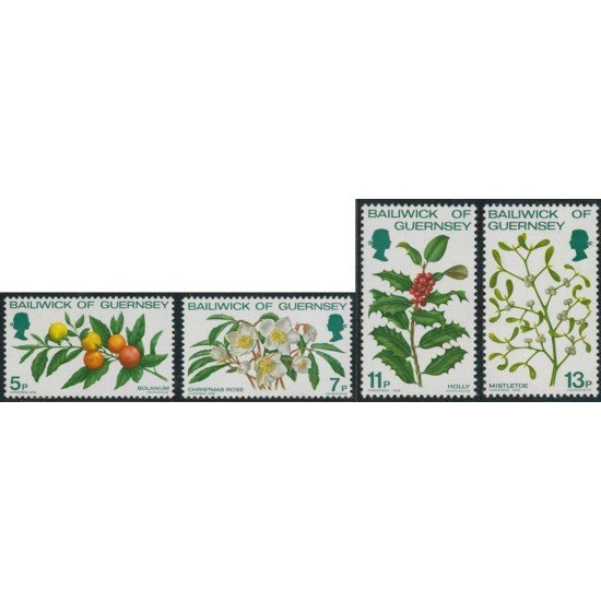 FL1/S Guernesey  Nº 164/67  1978 Navidad-decoraciones florales-Lujo