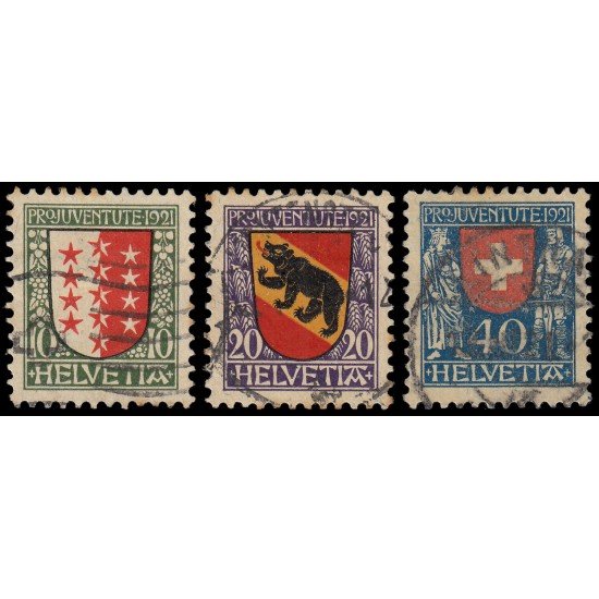 Suiza Switzerland 185/87 1921 Pro Juventud Usados Suiza Switzerland 185/87 1921 Pro Juventud Usados