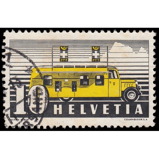Suiza Switzerland 302 1937 Correo terreste Camión de correos Usado Suiza Switzerland 302 1937 Correo terreste Camión de correos Usado