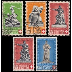 Suiza Switzerland 349/53 1940 Monumentos de guerra Batalla de Sempach 1386 Fiesta Nacional 1940 Usados Suiza Switzerland 349/53 1940 Monumentos de guerra Batalla de Sempach 1386 Fiesta Nacional 1940 Usados