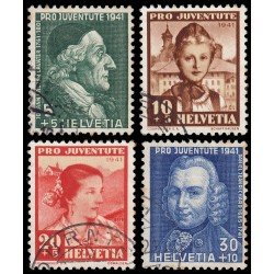 Suiza Switzerland 371/74 1941 Pro juventud Daniel Jean Richard Usados Suiza Switzerland 371/74 1941 Pro juventud Daniel Jean Richard Usados