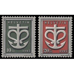 Suiza Switzerland 403/04 1945 Obras de asistencia a la guerra Escudo MH Suiza Switzerland 403/04 1945 Obras de asistencia a la guerra Escudo MH