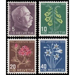 Suiza Switzerland 467/70 1948 Pro juventud Ulrich Wille MH Suiza Switzerland 467/70 1948 Pro juventud Ulrich Wille MH