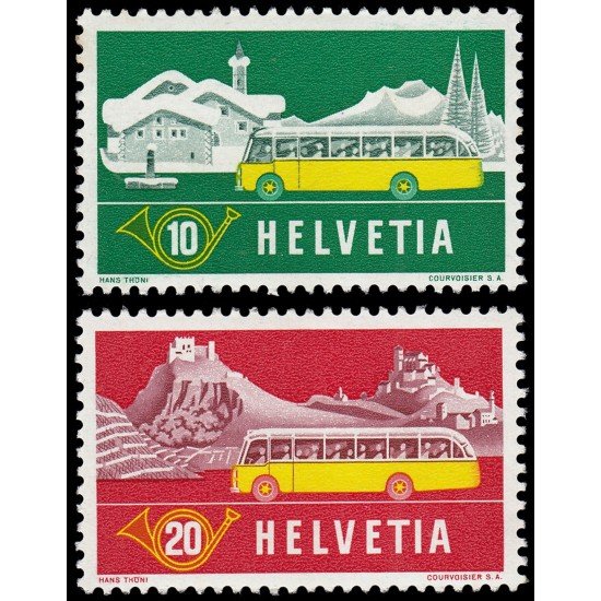 Suiza Switzerland 537/38 1953 Correos en los Alpes Suiza Switzerland 537/38 1953 Correos en los Alpes