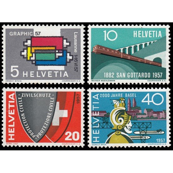 Suiza Switzerland 586/89 1957 Serie de propaganda MH