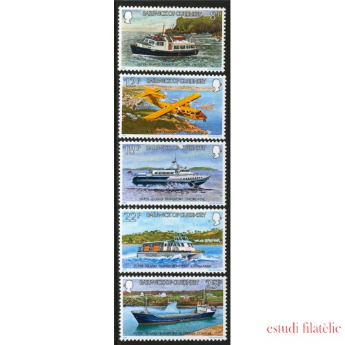Guernesey  Nº 234/38  1981 Medios de transporte entre las islas Lujo