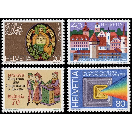 Suiza Switzerland 1046/49 1978 Números de publicidad MNH Suiza Switzerland 1046/49 1978 Números de publicidad MNH