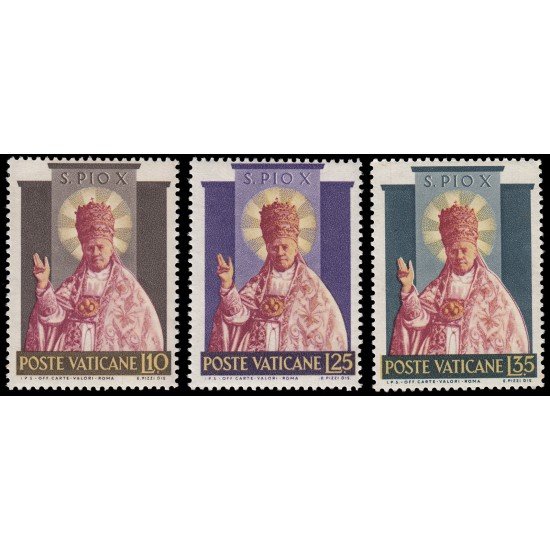 Vaticano 200/02 1954 Canonización de Pío X MNH Vaticano 200/02 1954 Canonización de Pío X MNH