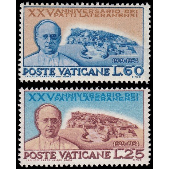 Vaticano 192/93 1954 25 aniv. de los acuerdos de Letran MNH Vaticano 192/93 1954 25 aniv. de los acuerdos de Letran MNH
