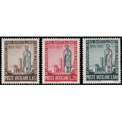 Vaticano 218/20 1955 Basilica of Grottaferrat 900 aniv. de la muerte de San Bartolomé MNH Vaticano 218/20 1955 Basilica of Grottaferrat 900 aniv. de la muerte de San Bartolomé MNH