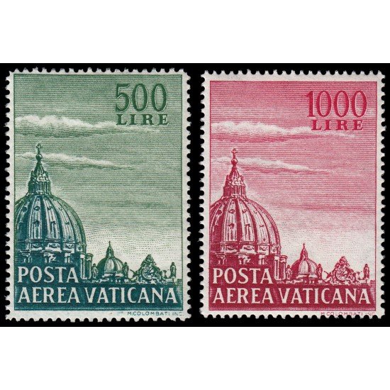 Vaticano Aéreo 33/34 1958 Iglesia de San Pedro MNH Vaticano Aéreo 33/34 1958 Iglesia de San Pedro MNH