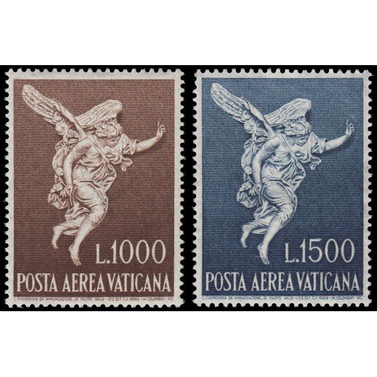 Vaticano Aéreo 45/46 1962 Ángel Gabriel, Filippo Della Valle (1697-1768) MNH Vaticano Aéreo 45/46 1962 Ángel Gabriel, Filippo Della Valle (1697-1768) MNH