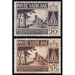 Vaticano 203/04 1954 200 aniv. de la Basílica de San Francisco de Asís MNH Vaticano 203/04 1954 200 aniv. de la Basílica de San Francisco de Asís MNH