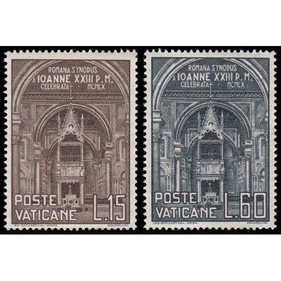 Vaticano 287/88 1960 Obertura del Sinodo diocesano romano MNH