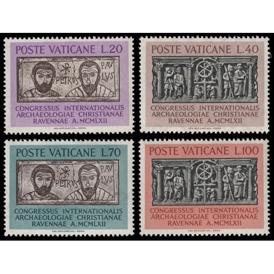 Vaticano 359/62 1962 Congreso internacional de arqueología Rávena MNH Vaticano 359/62 1962 Congreso internacional de arqueología Rávena MNH