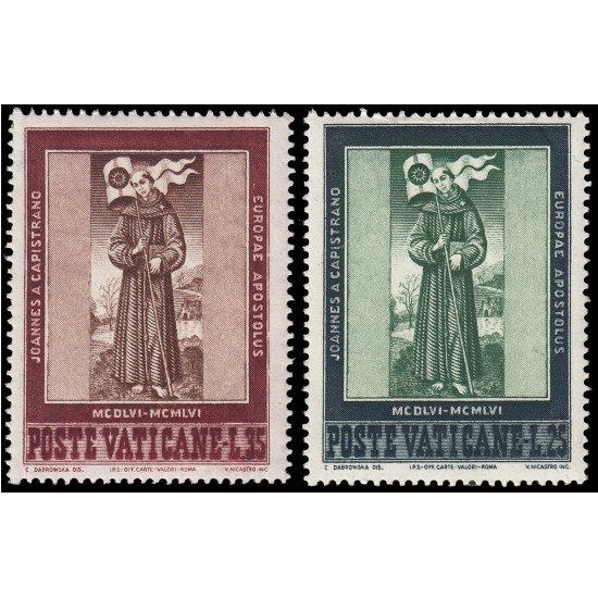 Vaticano 232/33 1956 500 aniv. de la muerte de San Juan de Capestrano MNH Vaticano 232/33 1956 500 aniv. de la muerte de San Juan de Capestrano MNH