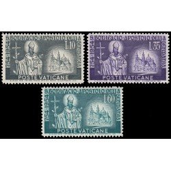 Vaticano 210/12 1955 1200 aniv. de la muerte de San Bonifacio MNH Vaticano 210/12 1955 1200 aniv. de la muerte de San Bonifacio MNH
