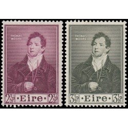 Irlanda Ireland 116/17 1952 Centenario de la muerte del poeta Thomas Moore MNH Irlanda Ireland 116/17 1952 Centenario de la muerte del poeta Thomas Moore MNH