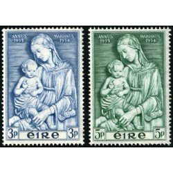 REL/S Irlanda Ireland Nº 122/23 1954 Año Mariano-Virgen y el niño-fijasellos- REL/S Irlanda Ireland Nº 122/23 1954 Año Mariano-Virgen y el niño-fijasellos-
