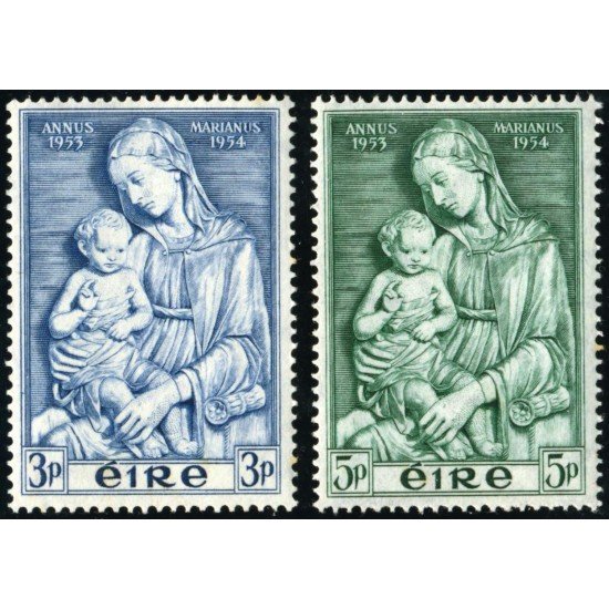 REL/S Irlanda Ireland  Nº 122/23  1954  Año Mariano-Virgen y el niño-fijasellos-