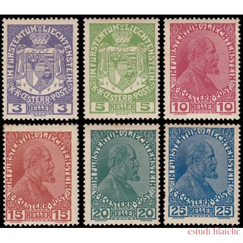 Liechtenstein 4/9  1917-18 Príncipe Juan II/escudos MH