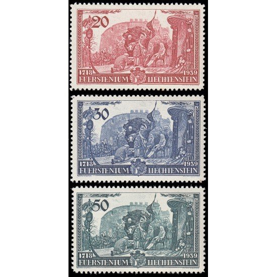 Liechtenstein 155/57 1939 Advenimiento de Francisco-José II MNH