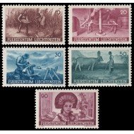 Liechtenstein 167/71 1941 Sellos propaganda agricultura MNH