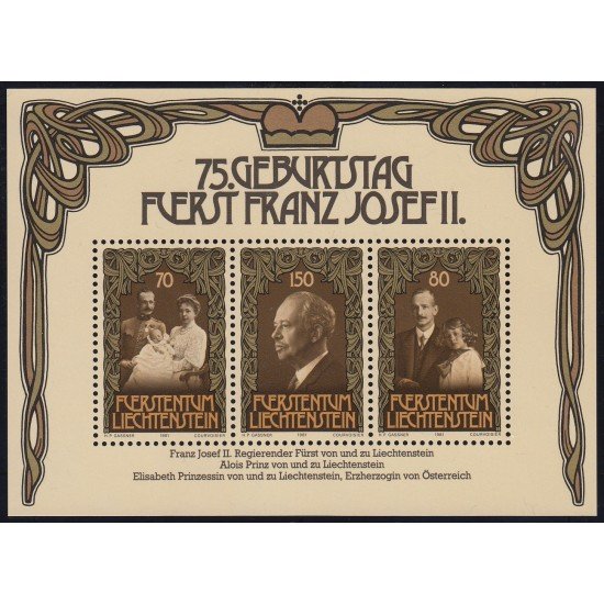 Liechtenstein 711/13 1981 Príncipe François Joseph II MNH Liechtenstein 711/13 1981 Príncipe François Joseph II MNH