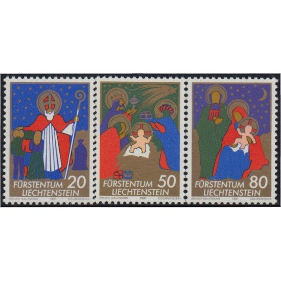 Liechtenstein 729/31 1981 Navidad Christmas MNH